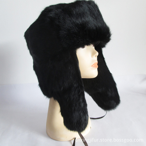 Fashional hare rabbit fur russian fur hat