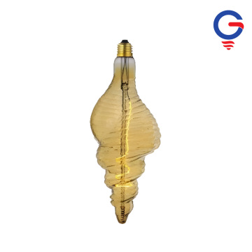 Amber Nautilus Spiral Glass LED Bulb