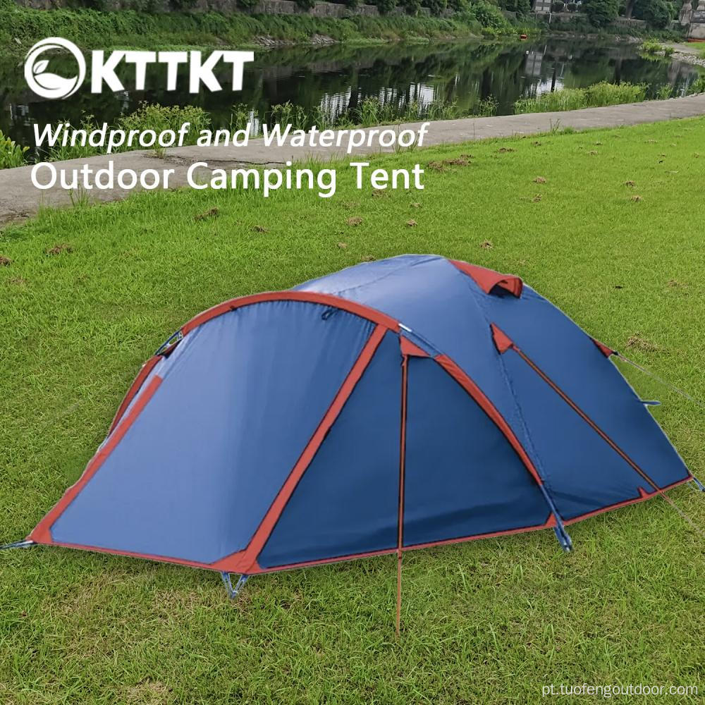 3,2 kg de acampamento azul de camping de tenda dupla resistente