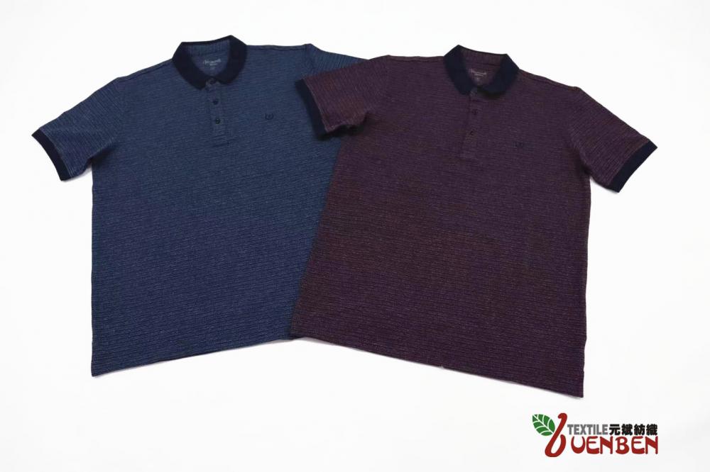 60%Cotton 40%Poly Jacquard Fabric Short Sleeve