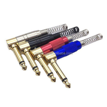 High Quality Audio Mono Microphone Cable with Guitar Connector - TRS TS 6.35mm Right Angle Stereo/Mono 1/4'' Jack Plugs
