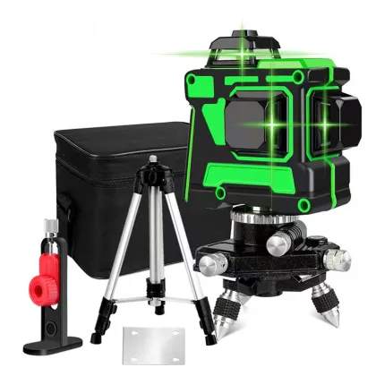 Lazer Level Machine: Green Beam 360 Tool with 12 Lines, 4D Rotary Laser Levels