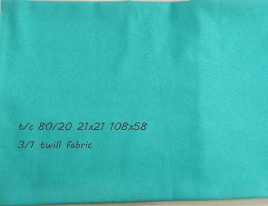 TC 80/20 21x21 108x58 polyester cotton twill fabric