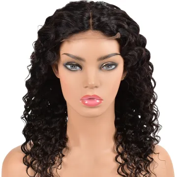 Indian hair Remy Human Hair Deep wave Wig Wholesale Virgin Lace Closure Wig 4x4 lace front human hair wig