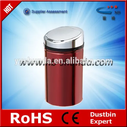 Household Office Hotel s/s sensor trash can red