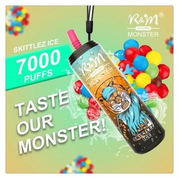 Boleh dicas semula boleh dicas semula vape r &amp; m monster 7000 puffs