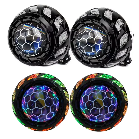 3.0 Inch RGB Halo Ring LED Projector Lens Headlights