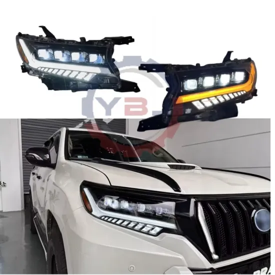 YBJ LED Headlight for Toyota Land Cruiser Prado FJ150 GRJ150 TRJ150 2018-2023 with 4 Angel Eyes Ultra Bright