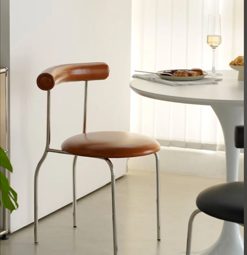Modern European Dining Chair Featuring Thin Legs