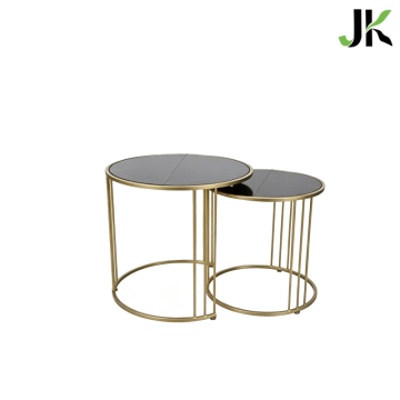 Iron Art Double-Round Height Adjustable Coffee Table