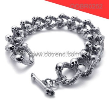 Hot sellling fancy charming strong man motor biker favorite skull bracelets skull bracelets