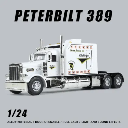 1/24 Peterbilt 389 Alloy Model Truck - Die-cast Toy with Sound & Light