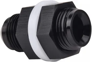 10AN Fuel Cell Bulkhead Fitting - Black Anodized