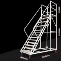 Escada de plataforma móvel escada de dezessete etapas
