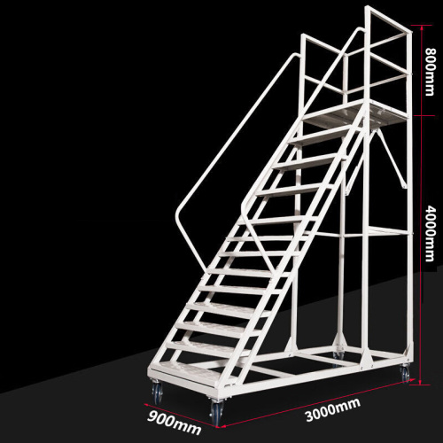 Escada de plataforma móvel escada de dezessete etapas