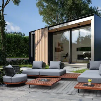 Heavy Duty Teak L-Shaped Outdoor Patio Furniture for Commercial Use