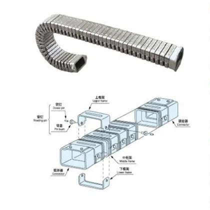 DGT Metal Enclosed Steel Cable Drag Chain Carrier