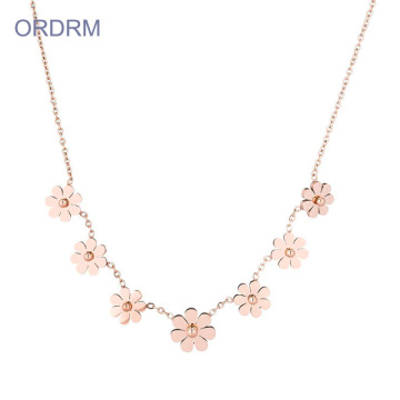 Small Flower Charm Statement Necklace For Grandma