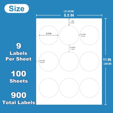 2.5" round label sticker paper