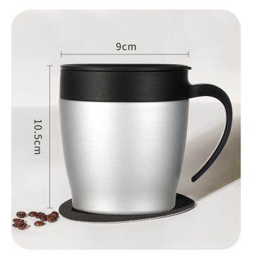 Insulated Stainless Steel Coffee Mugs Handle Lid