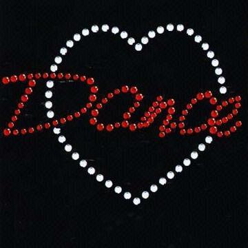 Heart rhinestones motif/rhinestone transfer in various sizes