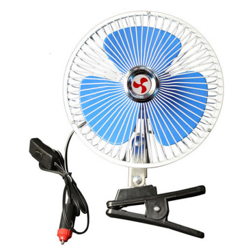 6 Inch Enclosed Moving Head Truck Fan with Cigarette Lighter Interface and Clip