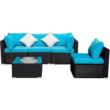 Oversize Luxury Rattan Garden Sectional Patio Furniture Sets