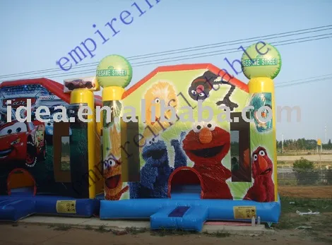 Sesame Theme Castle, character castle, inflatable bouncers