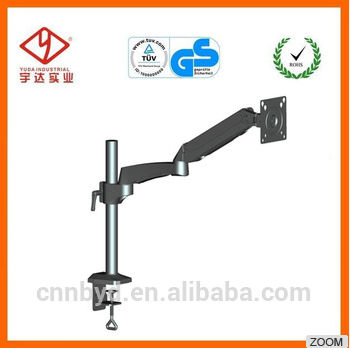Hanging desk mount for 13"-27" screens with gas cylinder
