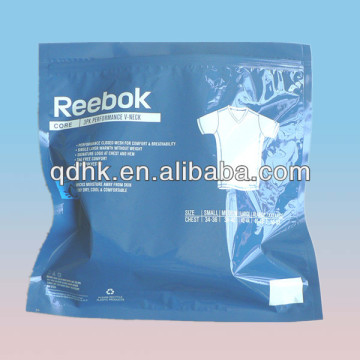 T-shirt packaging 3-sealed bag with ziplock