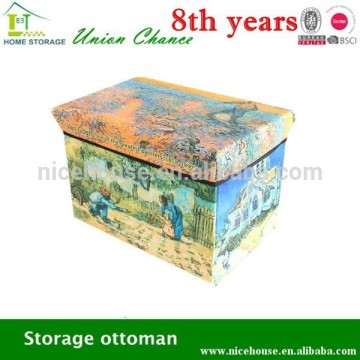 2015 elegant living room furniture sets for printed convenient colorful storage ottoman