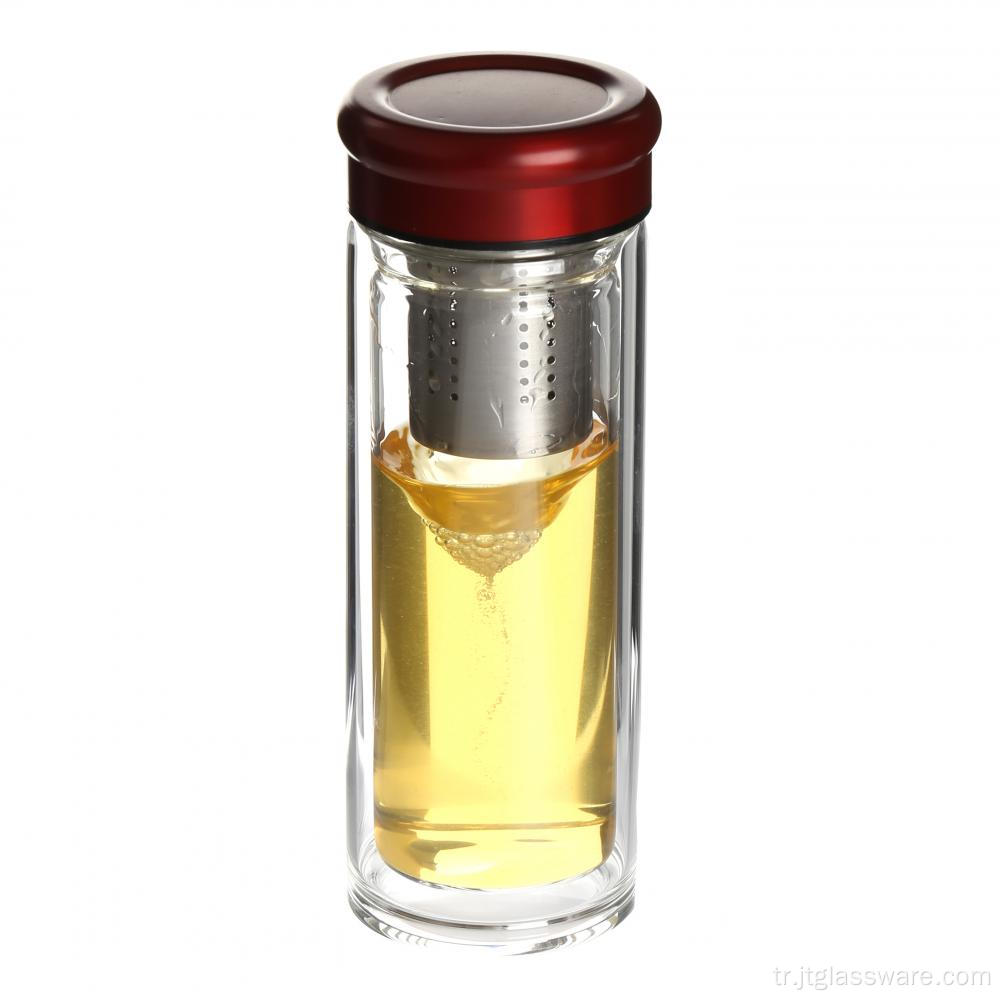 304 paslanmaz filtreli çevre dostu cam su şişesi