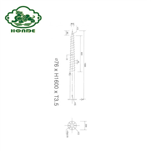 Ground Screw Pole Anchor For Solar Racking System