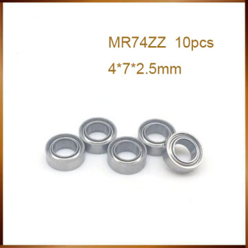 Free shipping 10PCS MR74ZZ L-740ZZ 4x7x2.5mm bearing mini bearings P5 MR74 ZZ 4*7*2.5 deep groove ball bearing