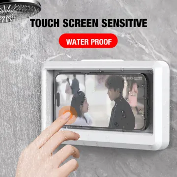 Waterproof 360 Degree Rotation Shower Phone Holder - Anti-Fog Bathroom Wall Mount