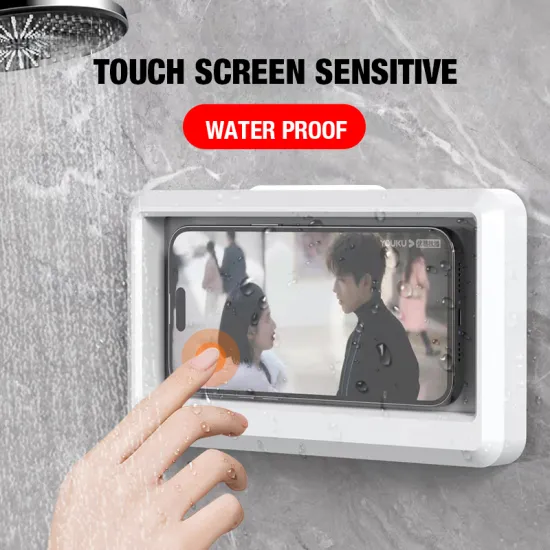 Waterproof 360 Degree Rotation Shower Phone Holder - Anti-Fog Bathroom Wall Mount