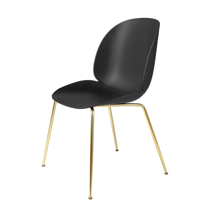 plastic beetle chair in brass leg