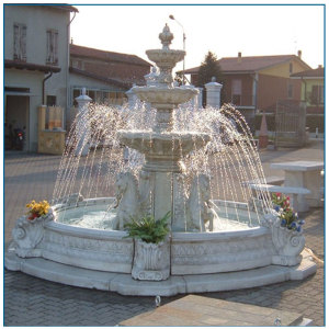 Garden White Marble Water Fountain For Sale