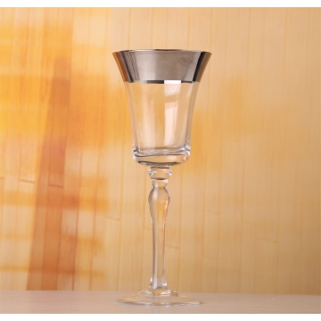 Vaso de vidrio con vástago electrochapado Copa de vino