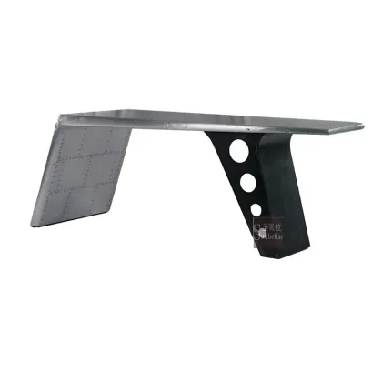 customized aviation furniture metal Aluminium  aviator wing desk home office desk handmade rivets spitfire airplane table