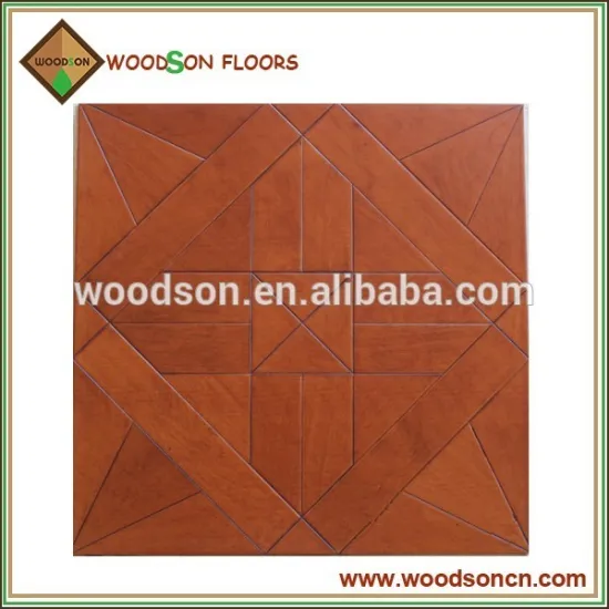 450*450 mm Cheap Red Stain Maple Engineered Floor Parquet Tiles
