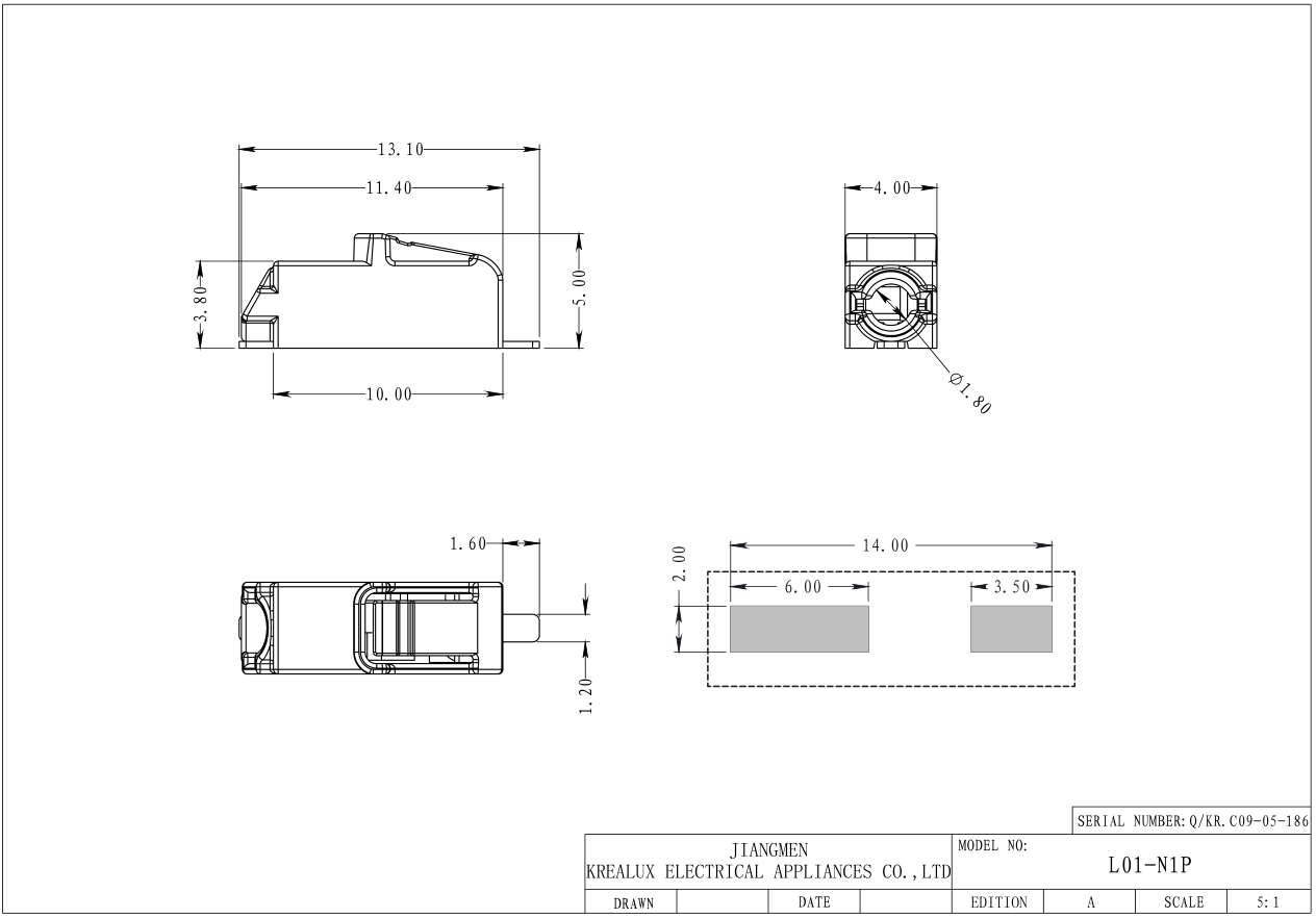 1 way surface mounted wire connector