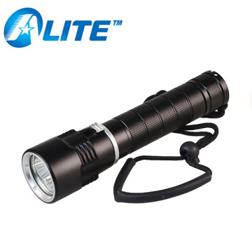 YT-73 IP68 Waterproof 10W XML2 T6 3 LED Diving Flashlight with Rubber Carry Strap