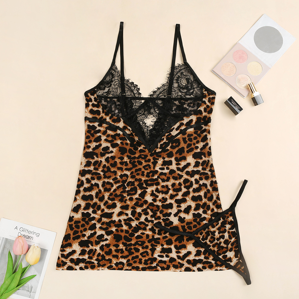 Leopard Babydoll With Thong