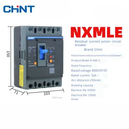 Chint NXMLE Series Earth Leakage Circuit Breakers 125A-630A MCCB