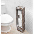 Over The Toilet Storage Shelf Rustic Wood Toilet Paper Holder Tissue Bathroom Shelf Supplier