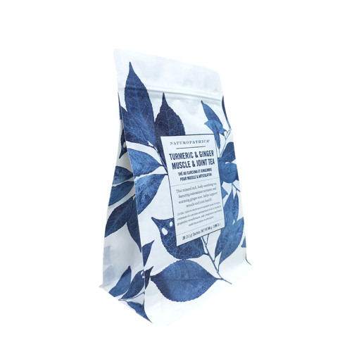 Biodegradable Flat Bottom Bag Tea Coffee Pouch