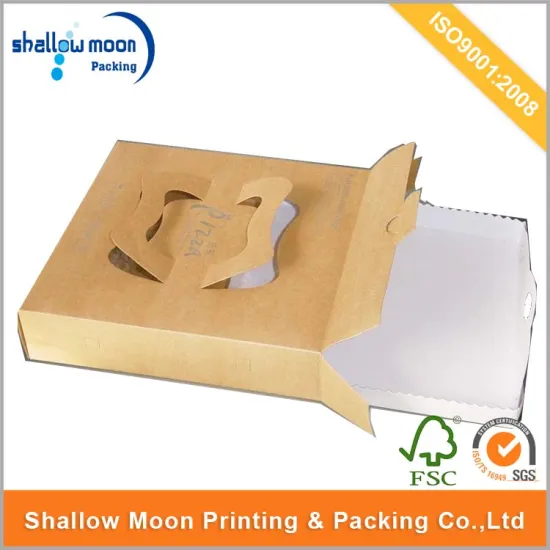pizza packaging paper box with handle