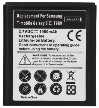 Hi Capacity Cell / Mobile Phone Battery For Samsung T989 / Galaxy S Ii T-mobile/hercules