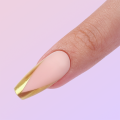 Fingernails Long Ballet Golden French Nail Tip